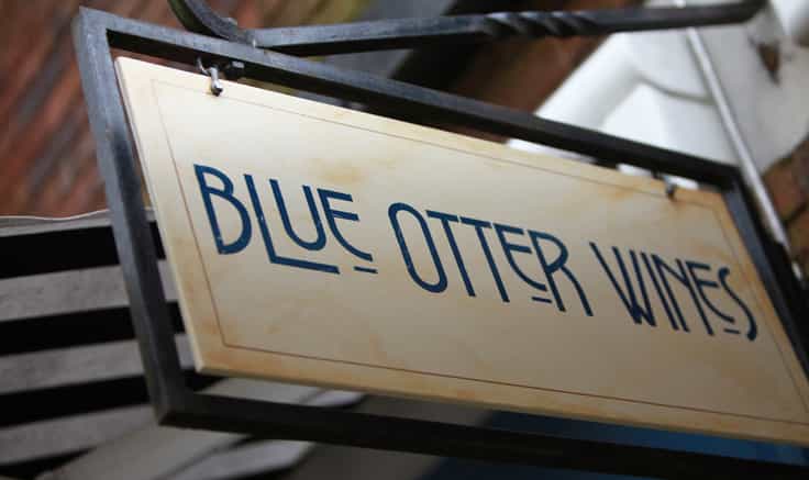Photograph of the Blue Otter shop sign.