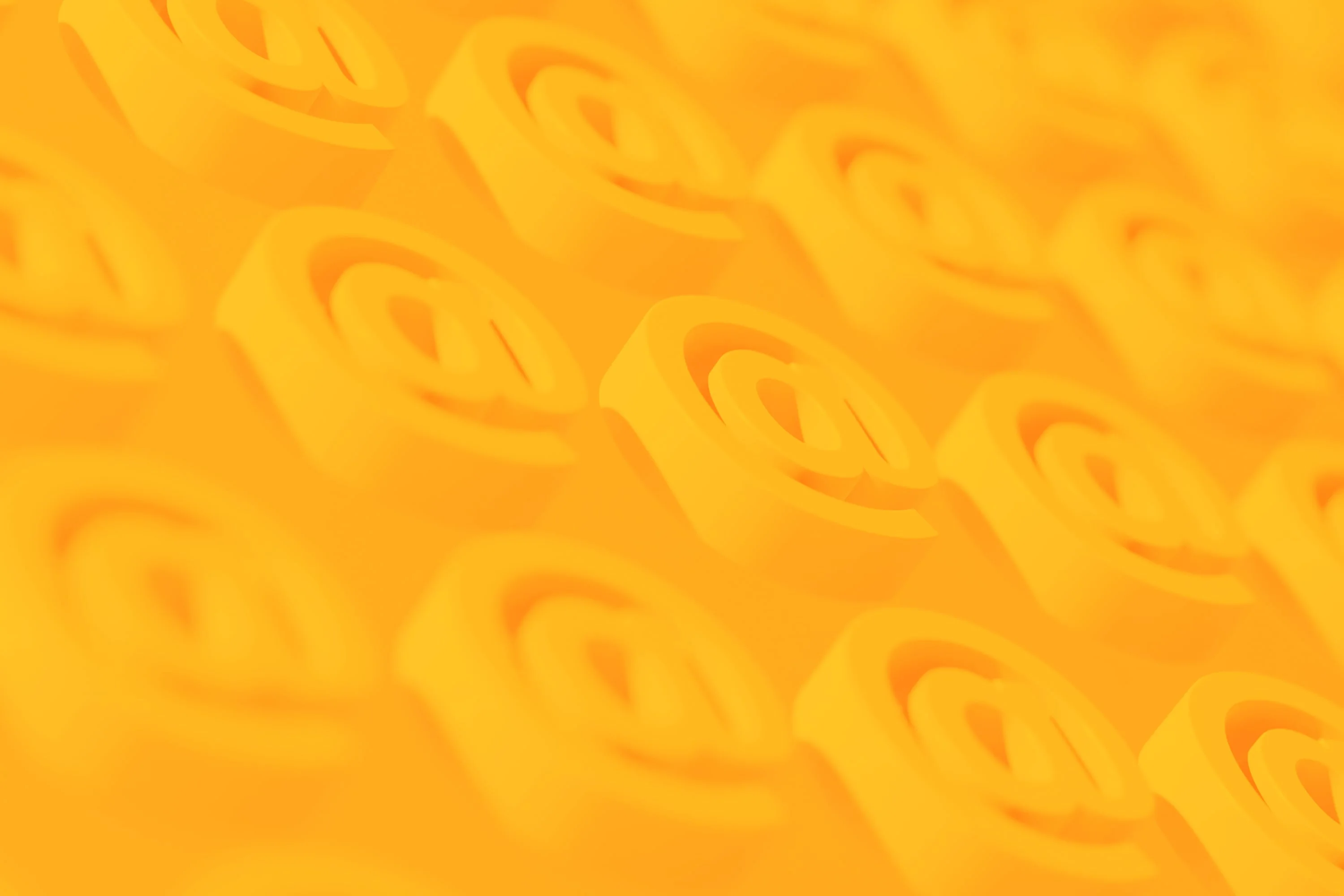 repeating at symbol pattern 3d embossed orange background