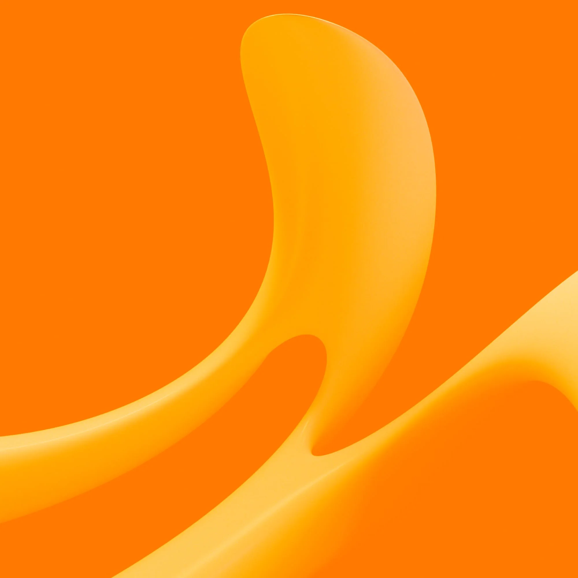 abstract orange 3d fluid wave shapes on orange background