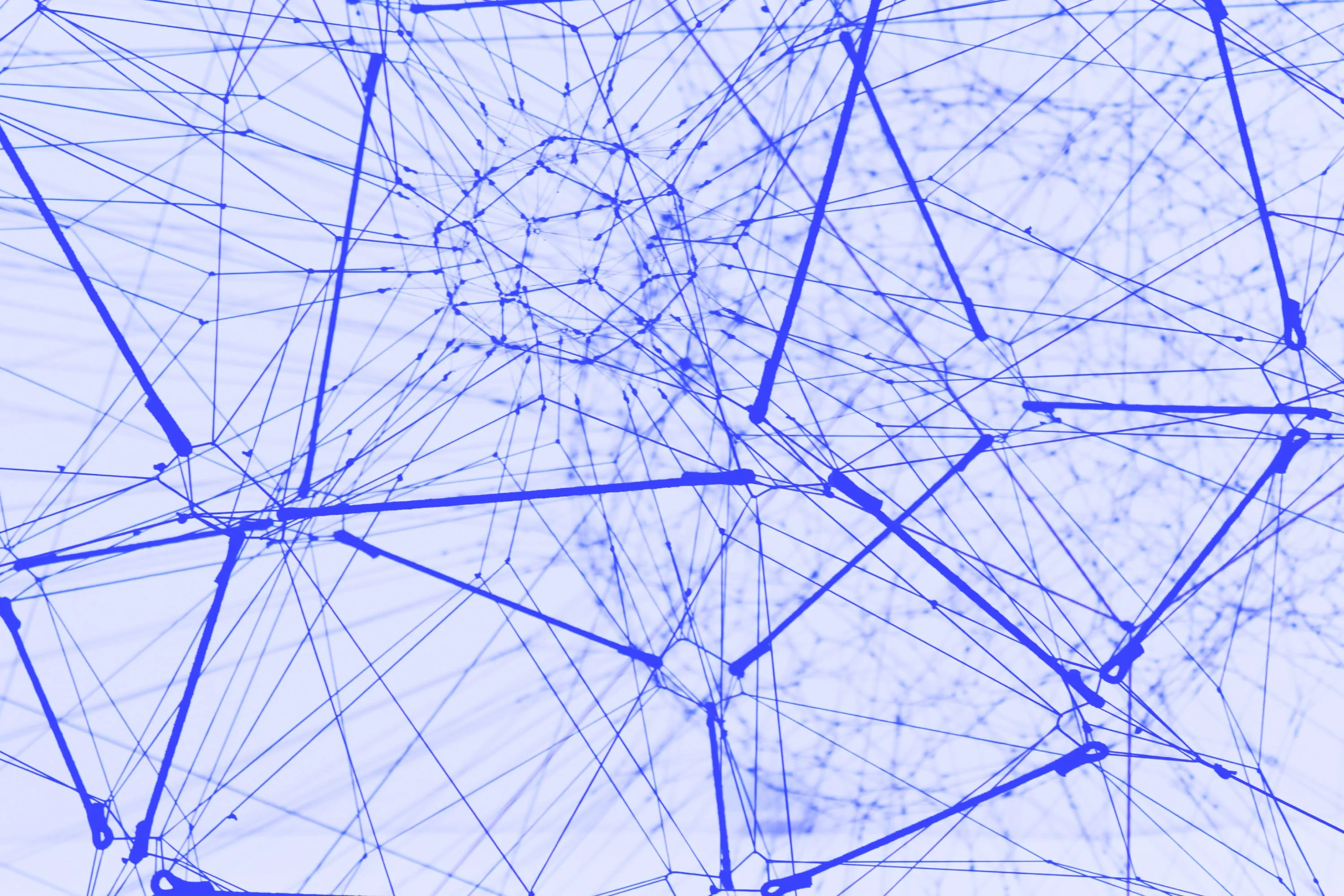 abstract blue network connectivity mesh lines and nodes internet concept