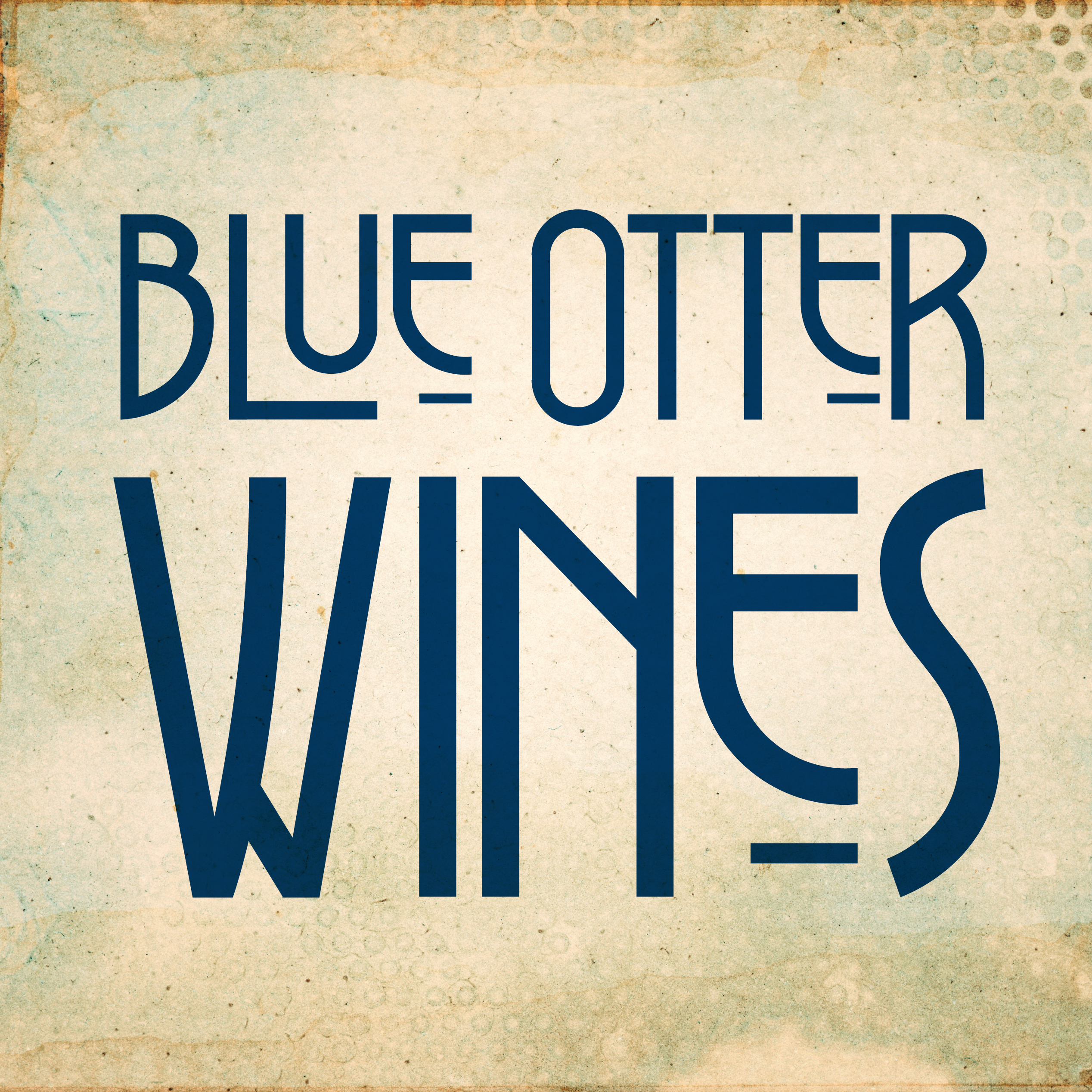 Blue Otter Wines wordmark on a textured background