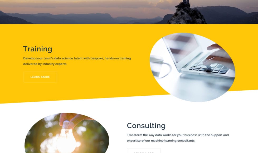 Startup website homepage image of homepage from MLS website.