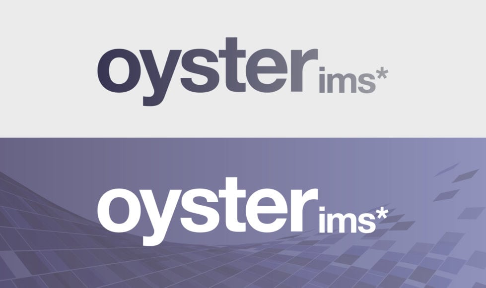 Oyster IMS logo Oyster logo on white background and reversed out of purple.