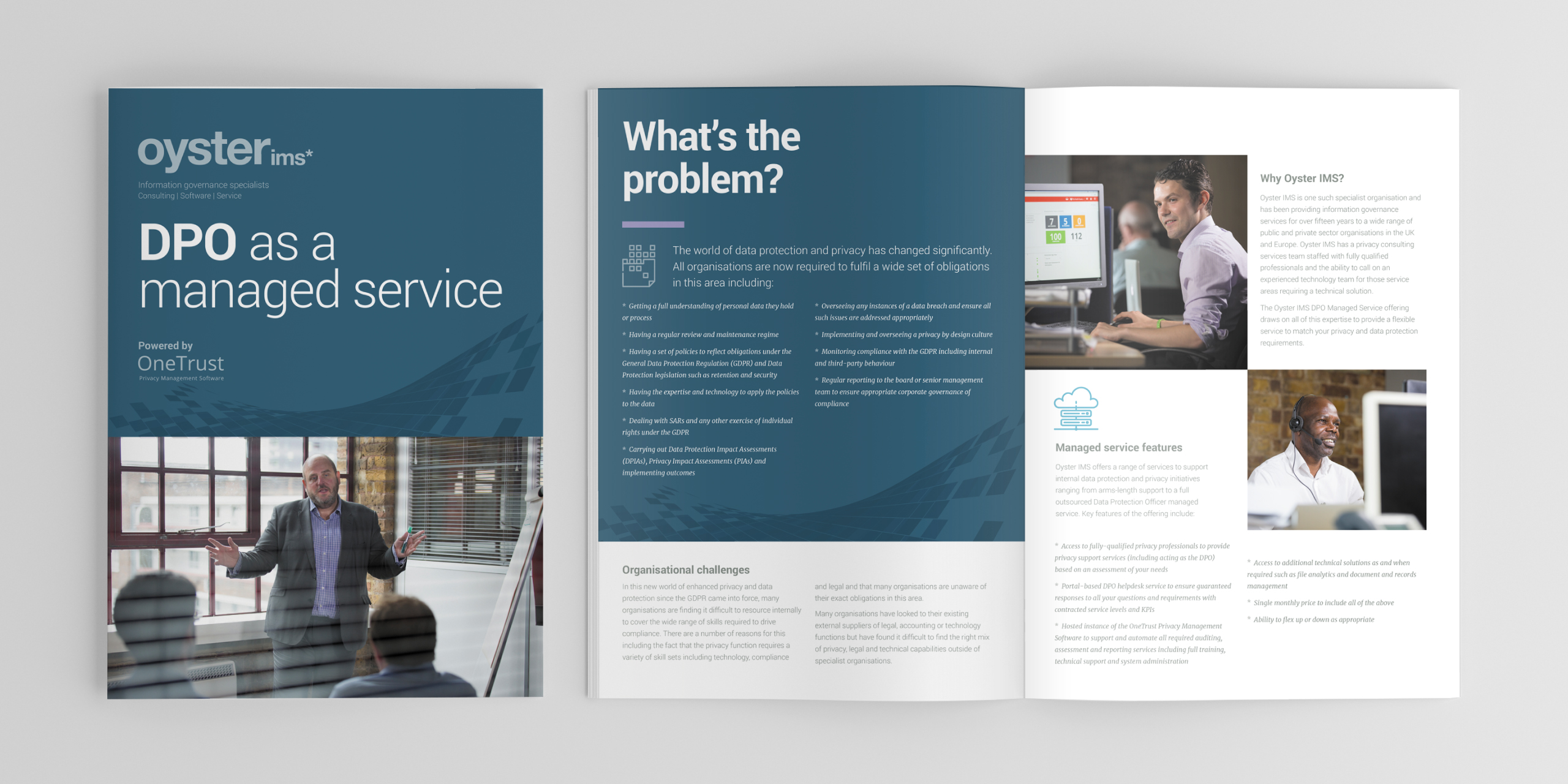 Oyster IMS brochure spread for DPO as a managed service