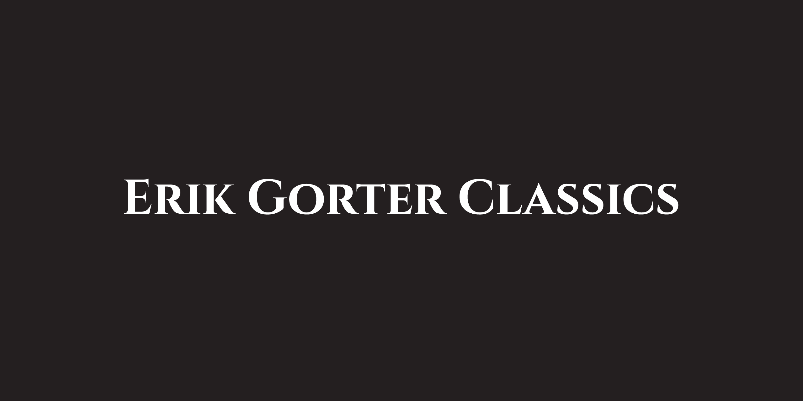 Erik Gorter Classics wordmark in white on a dark background
