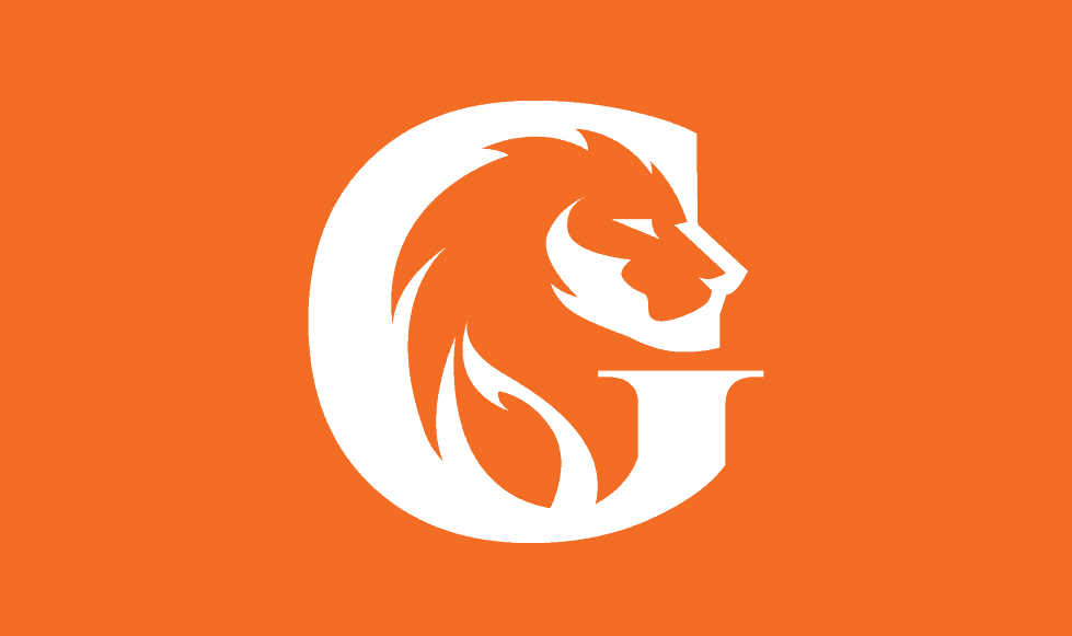 Rebrand logo: white lion's head forming a letter G