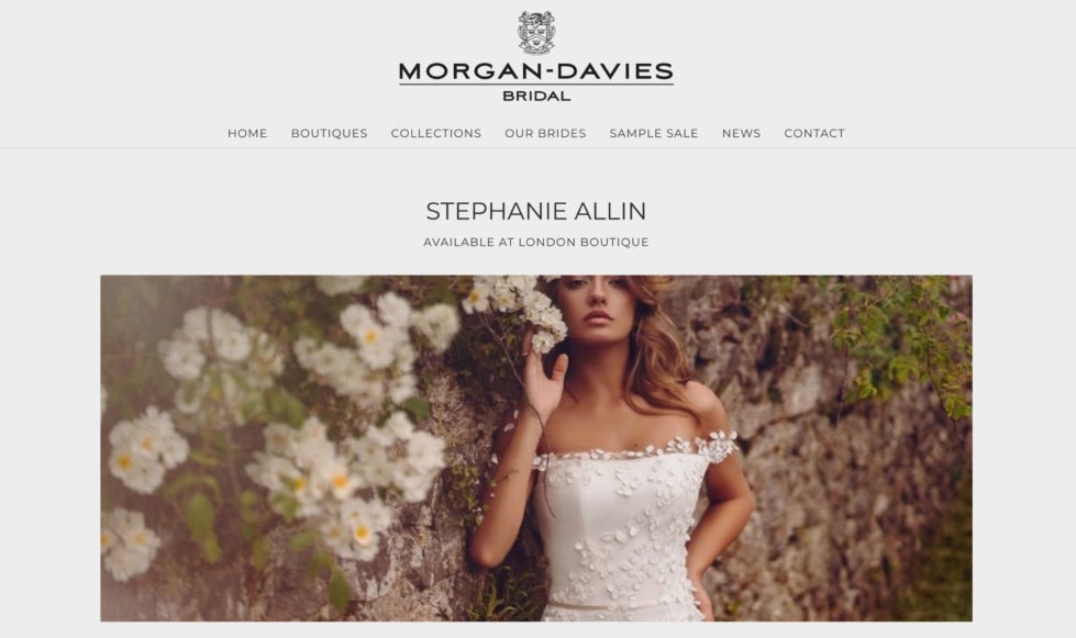Wedding dress designer page