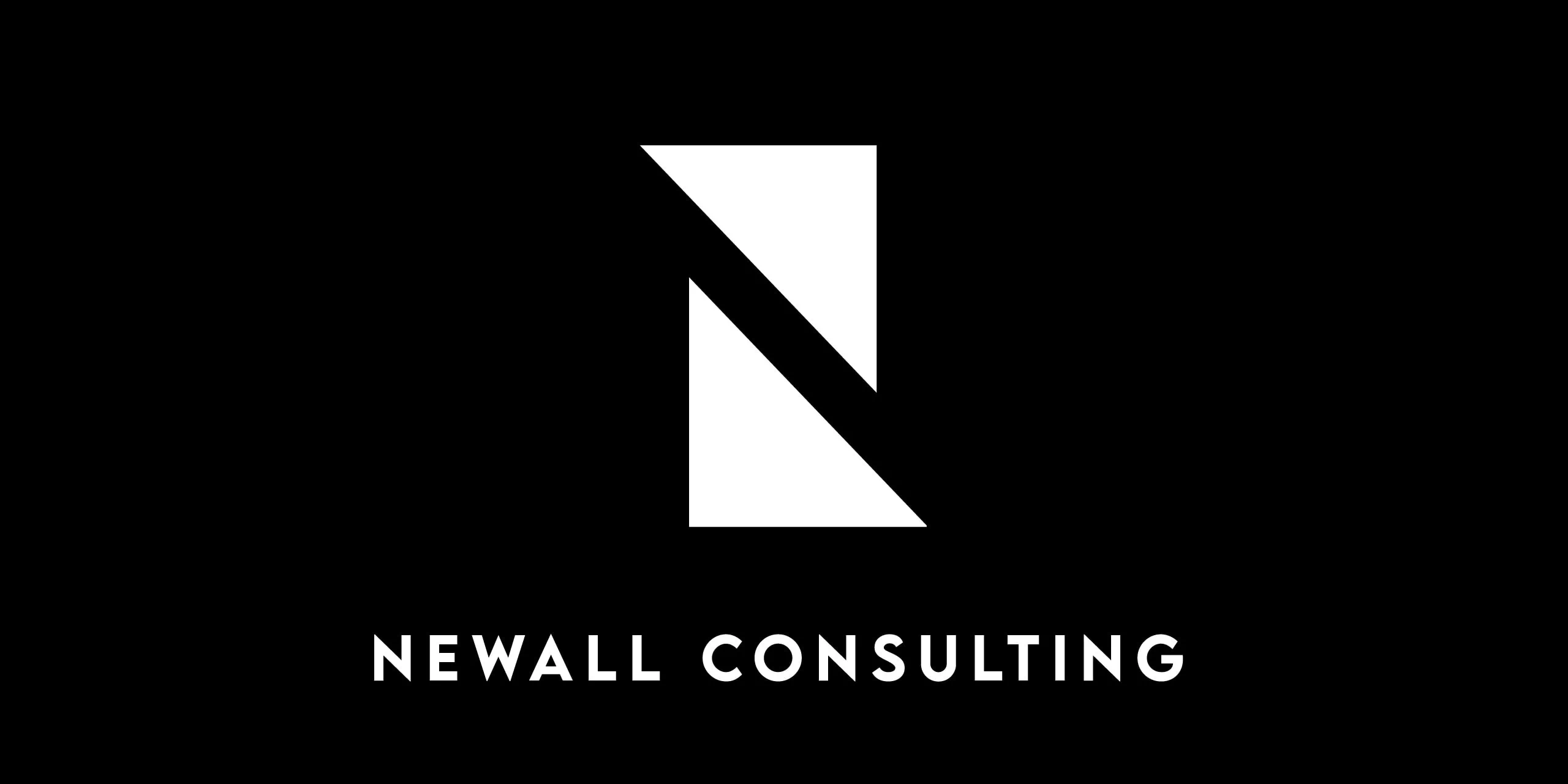 Newall Consulting logo consisting of an abstract 'N' all in black and white