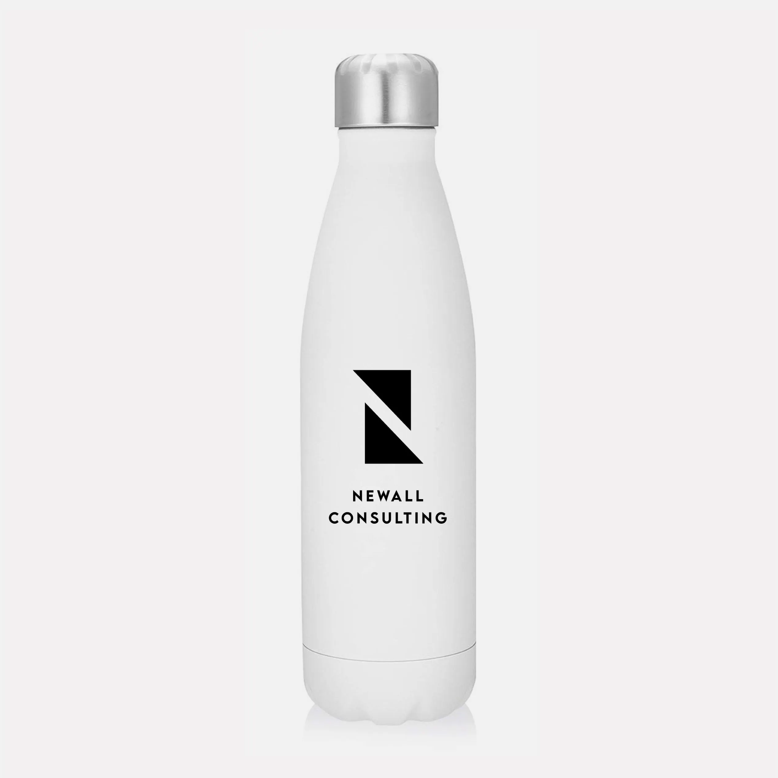 Newall Consulting branded water bottle in monochrome