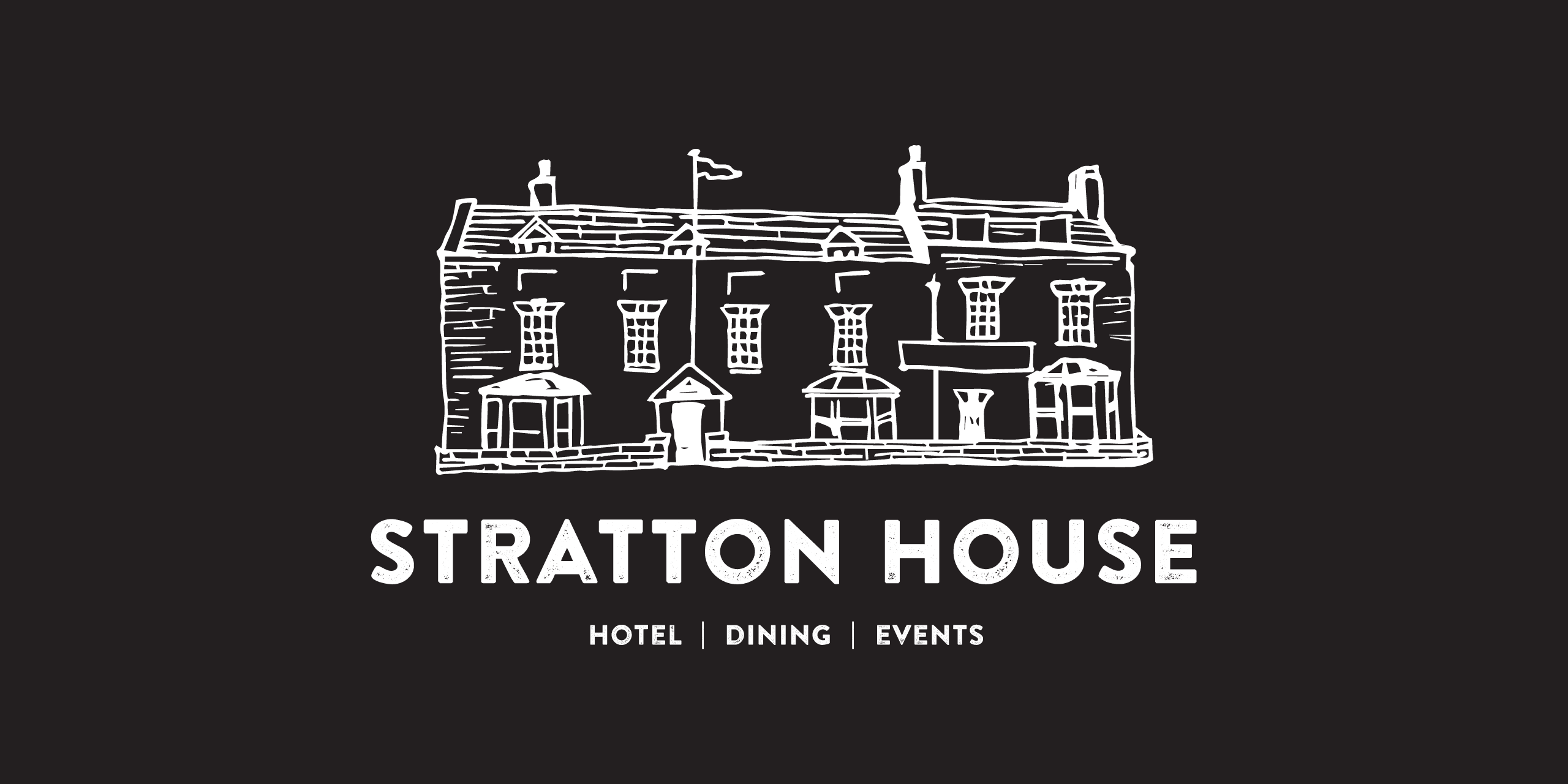 Stratton House logo with illustrated hotel frontage