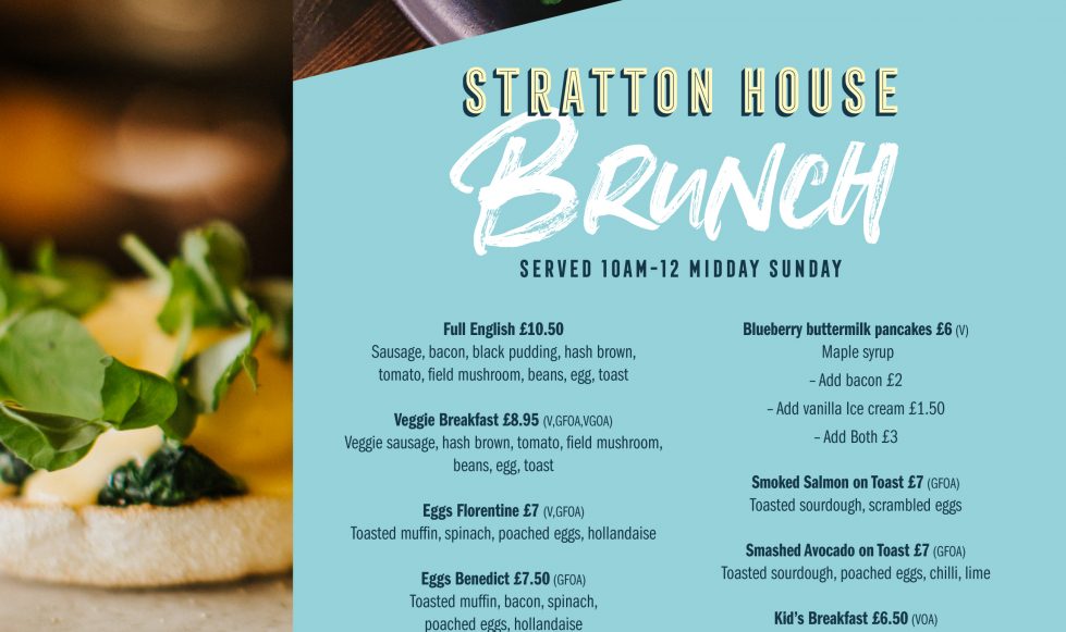 Stratton House menu design