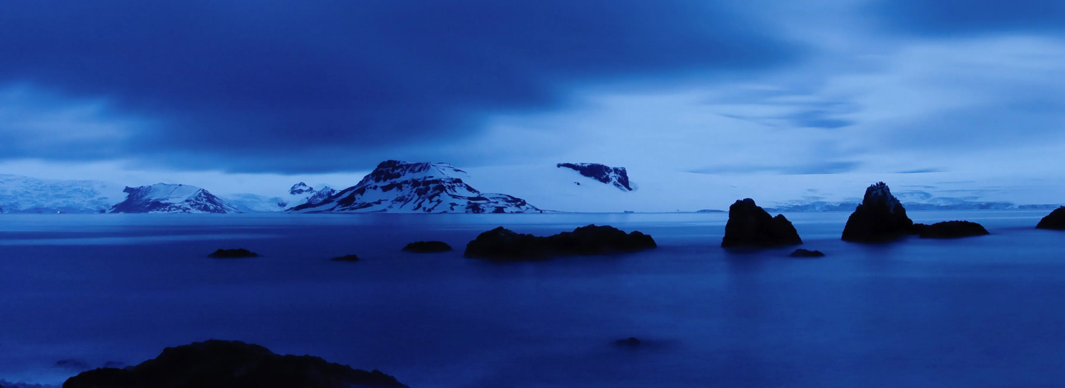 Deep blue Antarctic seascape