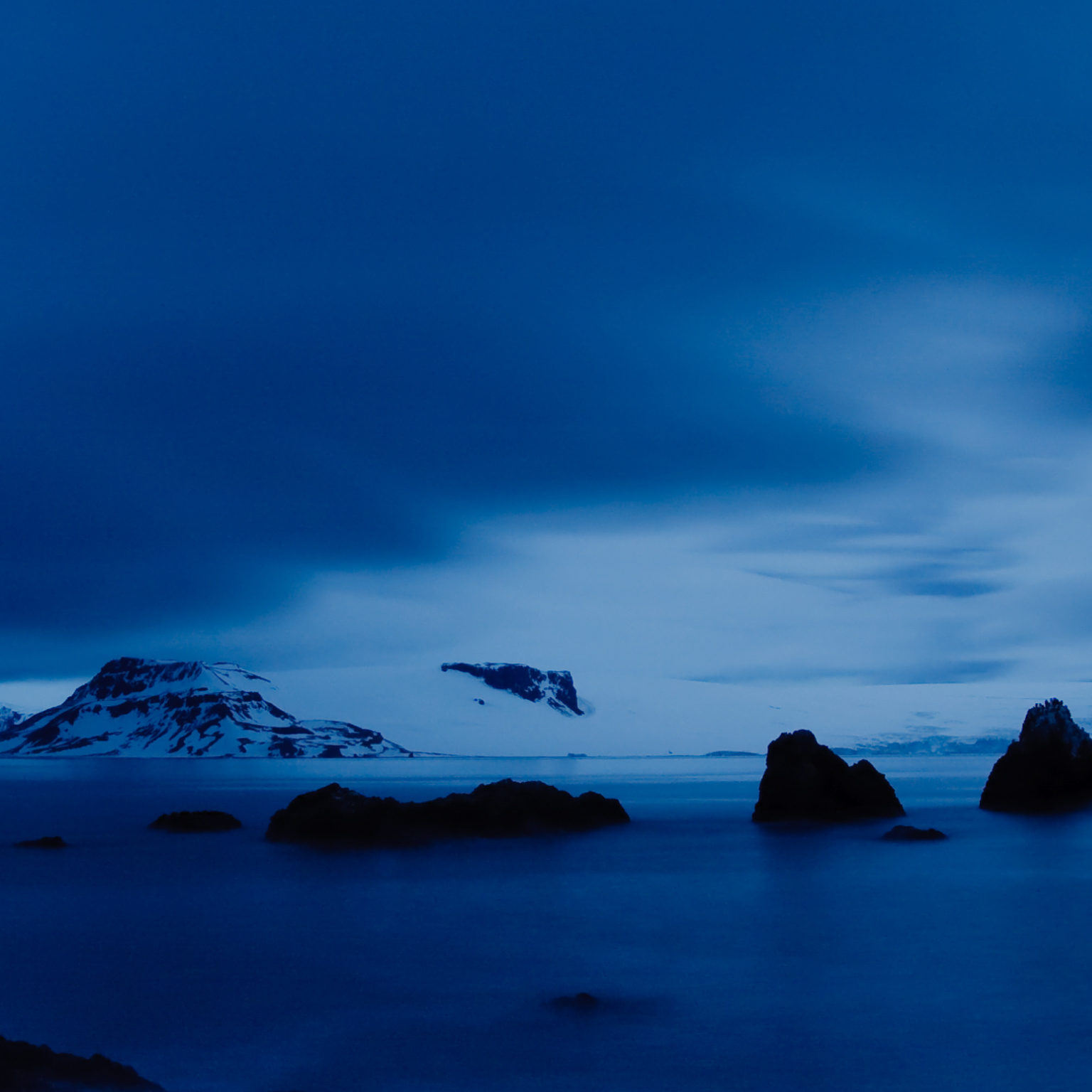 Deep blue Antarctic seascape