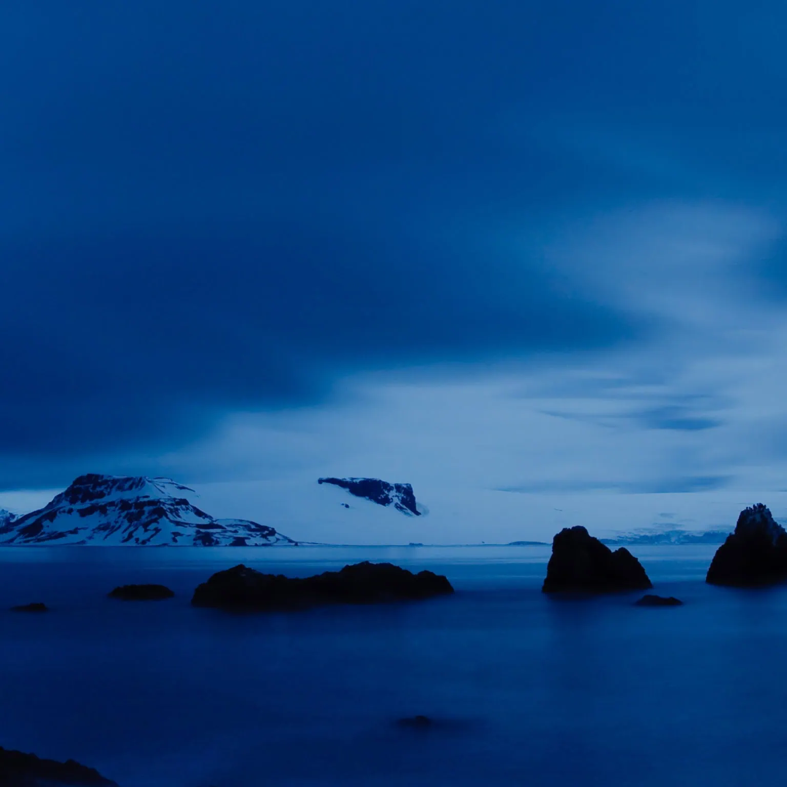 Deep blue Antarctic seascape