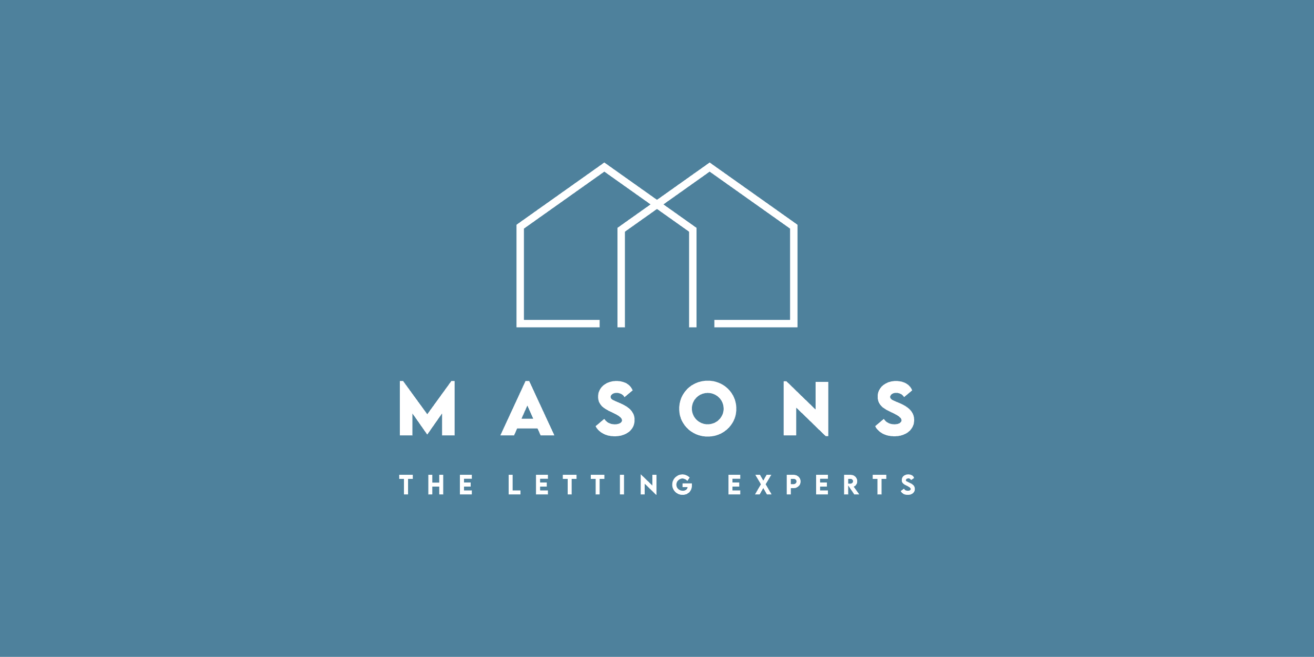Modern house mason logo with clean lines and house icons, representing expertise in property letting.